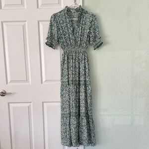 Max Studio Green Floral Maxi Dress, XS